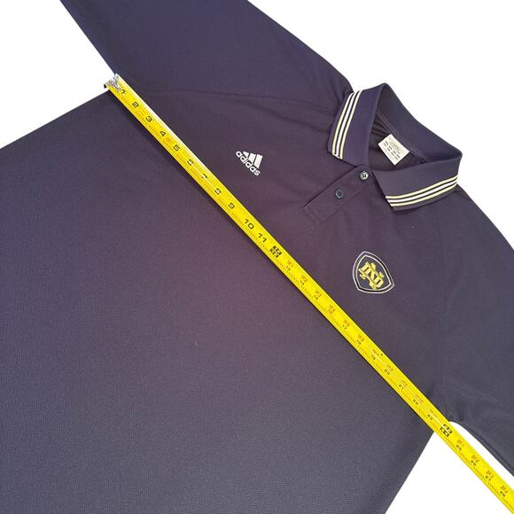 Adidas Notre Dame Football Golf Polo Blue Shirt Sz XL - Picture 5 of 6